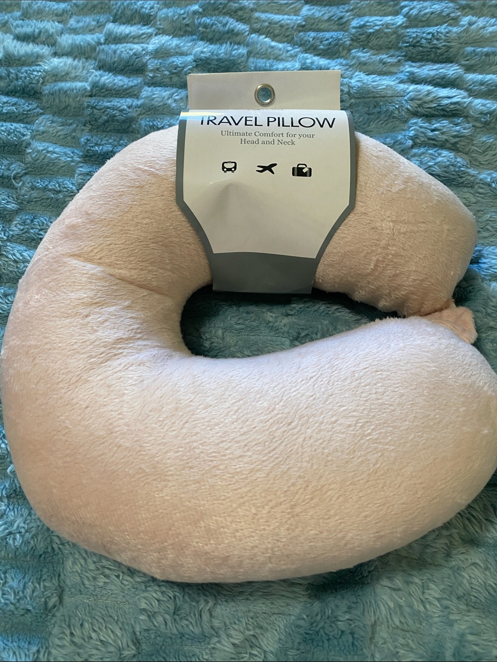 Room 2 Room Travel Pillow - Plush Light Pink Neck Support